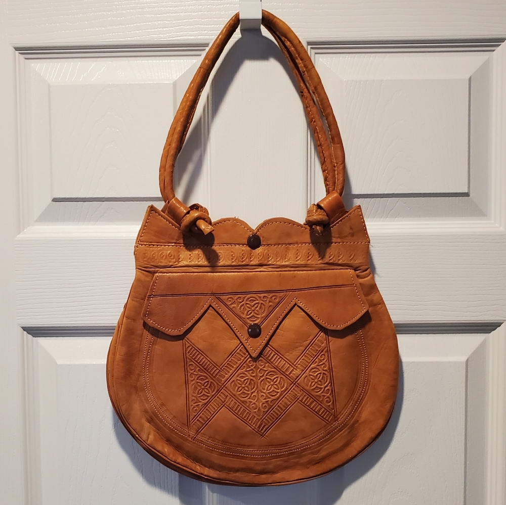 Vintage Leather Tooled Bag